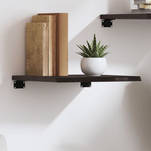 vidaXL Wall Shelf Dark Brown 40x40x2 cm Treated Solid Wood Oak
