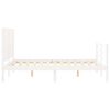 vidaXL Bed Frame without Mattress White Double Solid Wood