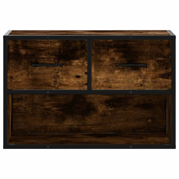 vidaXL TV Cabinet Smoked Oak 60x31x39.5 cm Wood and Metal