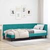 vidaXL Corner Bed Frame with Headboard Turquoise 90 cm x 190 cm Velvet