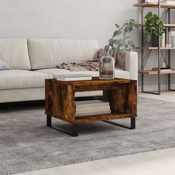 vidaXL Coffee Table Smoked Oak 60x50x40 cm Engineered Wood