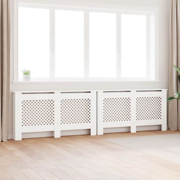 vidaXL Radiator Covers 2 pcs White 152x19x81.5 cm MDF