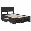 vidaXL Bed Frame with Headboard Black 120 x 200 cm Engineered Wood