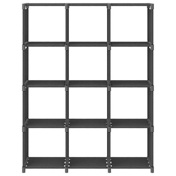 vidaXL 12-Cube Display Shelf Grey 103x30x141 cm Fabric