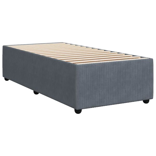 vidaXL Bed Frame without Mattress Dark Grey Single Velvet
