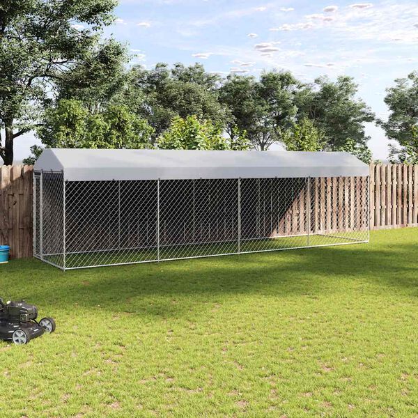 vidaXL Outdoor Dog Kennel with Roof 760x190x225 cm
