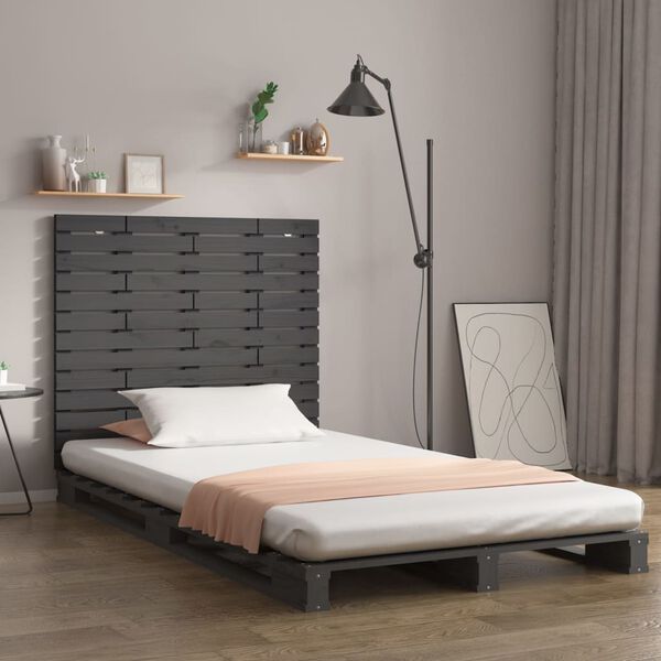 vidaXL Wall Headboard Grey 106x3x91.5 cm Solid Wood Pine