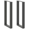 vidaXL Bar Table Legs U-Shaped 2 pcs Anthracite 40x(90-91) cm Steel