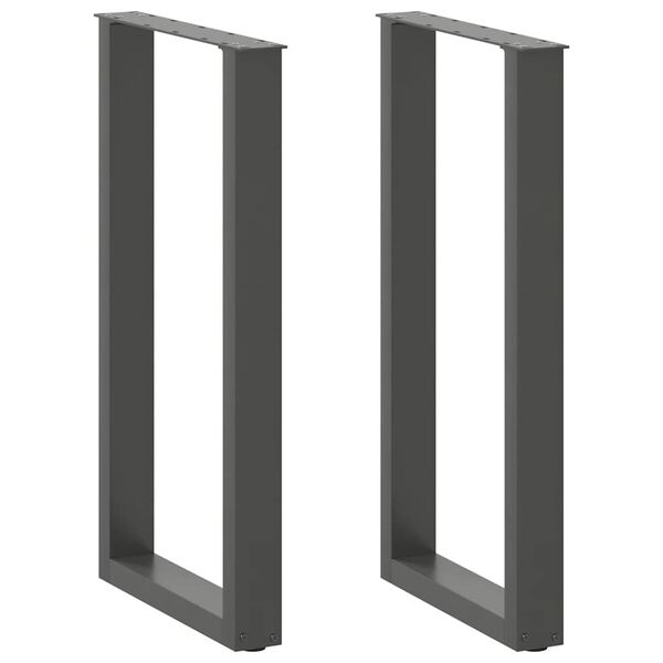 vidaXL Bar Table Legs U-Shaped 2 pcs Anthracite 40x(90-91) cm Steel