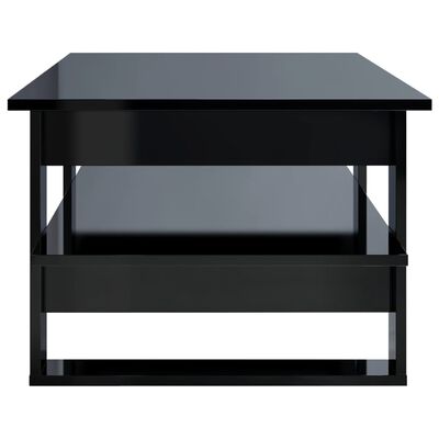 vidaXL Coffee Table High Gloss Black 110x55x42 cm Chipboard