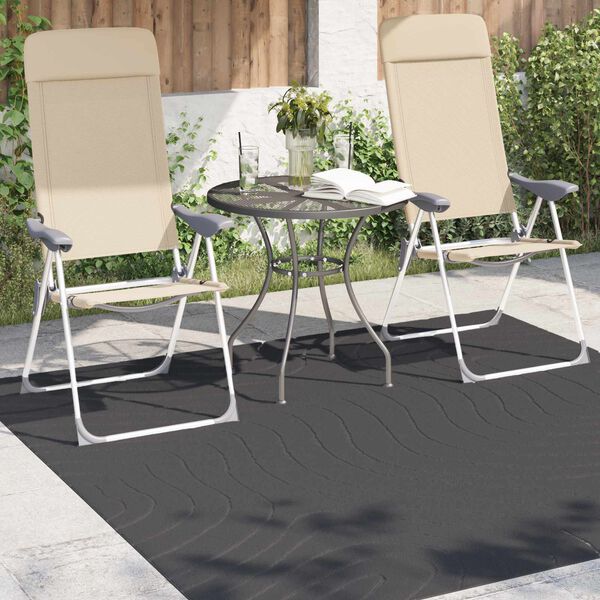 vidaXL Area Rugs Square HUARTE Anthracite 120 x 120 cm Polyester