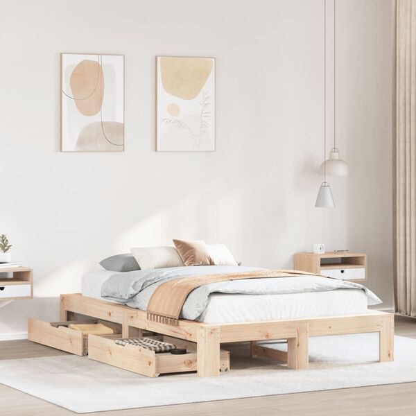 vidaXL Bed Frame without Mattress 120x200 cm Solid Wood Pine