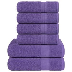 vidaXL 6 Piece Towel Set "FROGN" Purple 360 gsm