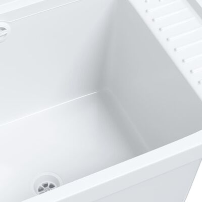 vidaXL Sink Washbasin for Wall Mounting White 50x35x24 cm Resin