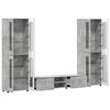 vidaXL TV Cabinet Set with Drawer Concrete Grey Engineered Wood