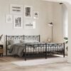 vidaXL Metal Bed Frame without Mattress with Footboard Black 180x200cm