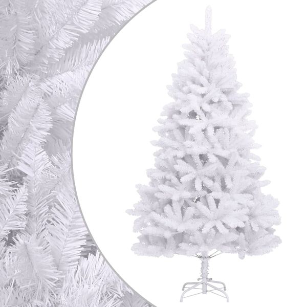vidaXL Artificial Hinged Christmas Tree with Stand White 300 cm