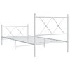 vidaXL Metal Bed Frame without Mattress with Footboard White 90x200cm