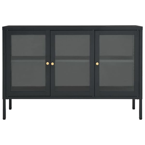 vidaXL Sideboard Anthracite 105x35x70 cm Steel and Glass