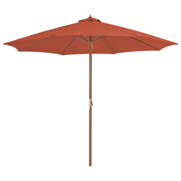 vidaXL Garden Parasol with Wooden Pole 300 cm Terracotta