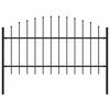 vidaXL Garden Fence with Spear Top Steel 181x125 cm Black