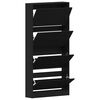 vidaXL Shoe Cabinet Black Oak 80 x 21 x 163.5 cm Engineered Wood
