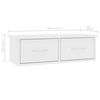 vidaXL Wall-mounted Drawer Shelf White 60x26x18.5 cm Engineered Wood