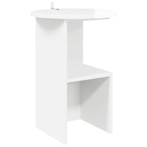vidaXL Side Table High Gloss White &Oslash; 39.5 x 55 cm Engineered Wood