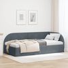 vidaXL Corner Bed Frame Dark Grey 100 cm x 200 cm Velvet