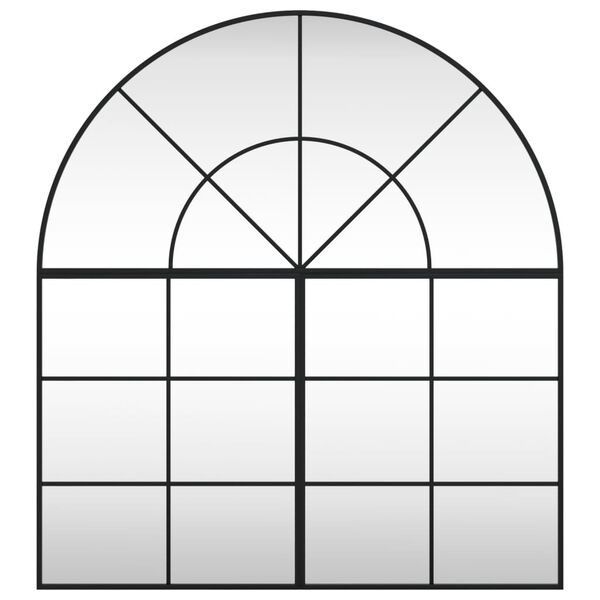 vidaXL Wall Mirror Black 100x110 cm Arch Iron