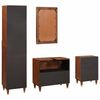 vidaXL Bathroom Cabinet 4 pcs Brown and Black Solid Mango Wood