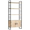 vidaXL Bookcase | Brown and Black | Solid mango wood and powder-coated iron
