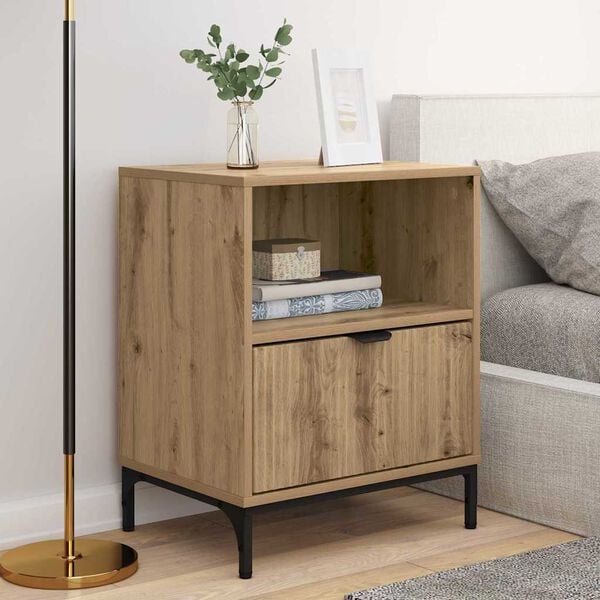 vidaXL Bedside Cabinet with Drawer 2 pcs Artisan oak 49 x 36 x 61 cm