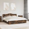 vidaXL Bed Frame with Drawer Smoked Oak 200 x 200 cm Engineered Wood