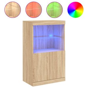 vidaXL Sideboard with LED Lights Sonoma Oak 60.5x37x100 cm