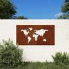 vidaXL Garden Wall Decoration 105x55 cm Corten Steel World Map Design