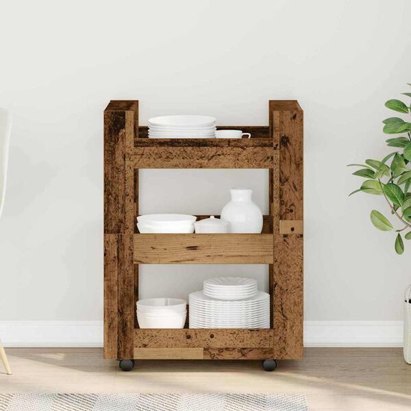 vidaXL Kitchen Trolley Old wood 60 x 45 x 80 cm Engineered wood