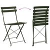 vidaXL Folding Bistro Set 3 pcs Dark green Steel