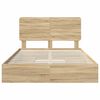 vidaXL Storage Bed with Drawer Sonoma Oak 160 x 200 cm Engineered Wood