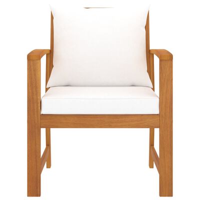 vidaXL Garden Chairs 2 pcs with Cream Cushions Solid Wood Acacia