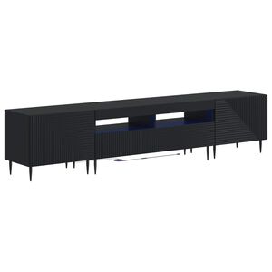 vidaXL 3 Piece LED TV Cabinet Black Engineered Wood