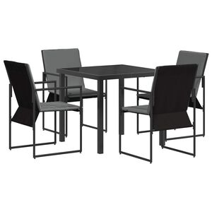 vidaXL Garden Dining Set 5 pcs Black and Anthracite