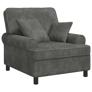 vidaXL XL Armchair with Cushions Light Grey 1.5 Lines Fabric