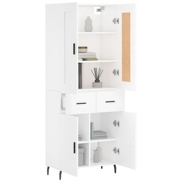 vidaXL Highboard White 69.5x34x180 cm Engineered Wood