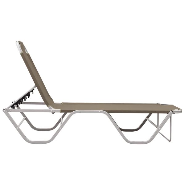 vidaXL Sun Lounger Aluminium and Textilene Taupe