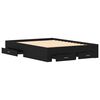 vidaXL Bed Frame with Drawer Black Oak 160 x 200 cm Engineered Wood
