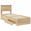 vidaXL Bed Frame Sonoma Oak and Silver 75 x 190 cm Engineered Wood