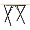 vidaXL Dining Table X-Frame 80x80x75 cm Solid Wood Pine and Steel