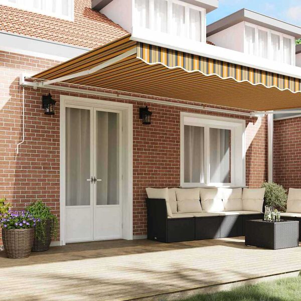vidaXL Retractable Awning Multicolour 500 x 300 cm Fabric and Metal
