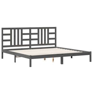 vidaXL Bed Frame without Mattress Grey 200x200 cm Solid Wood
